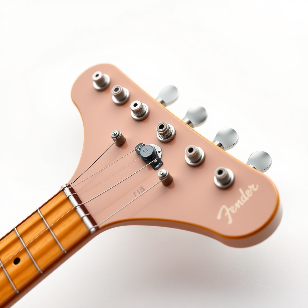 A photorealistic close-up of the Player II Stratocaster headstock showing the ClassicGear