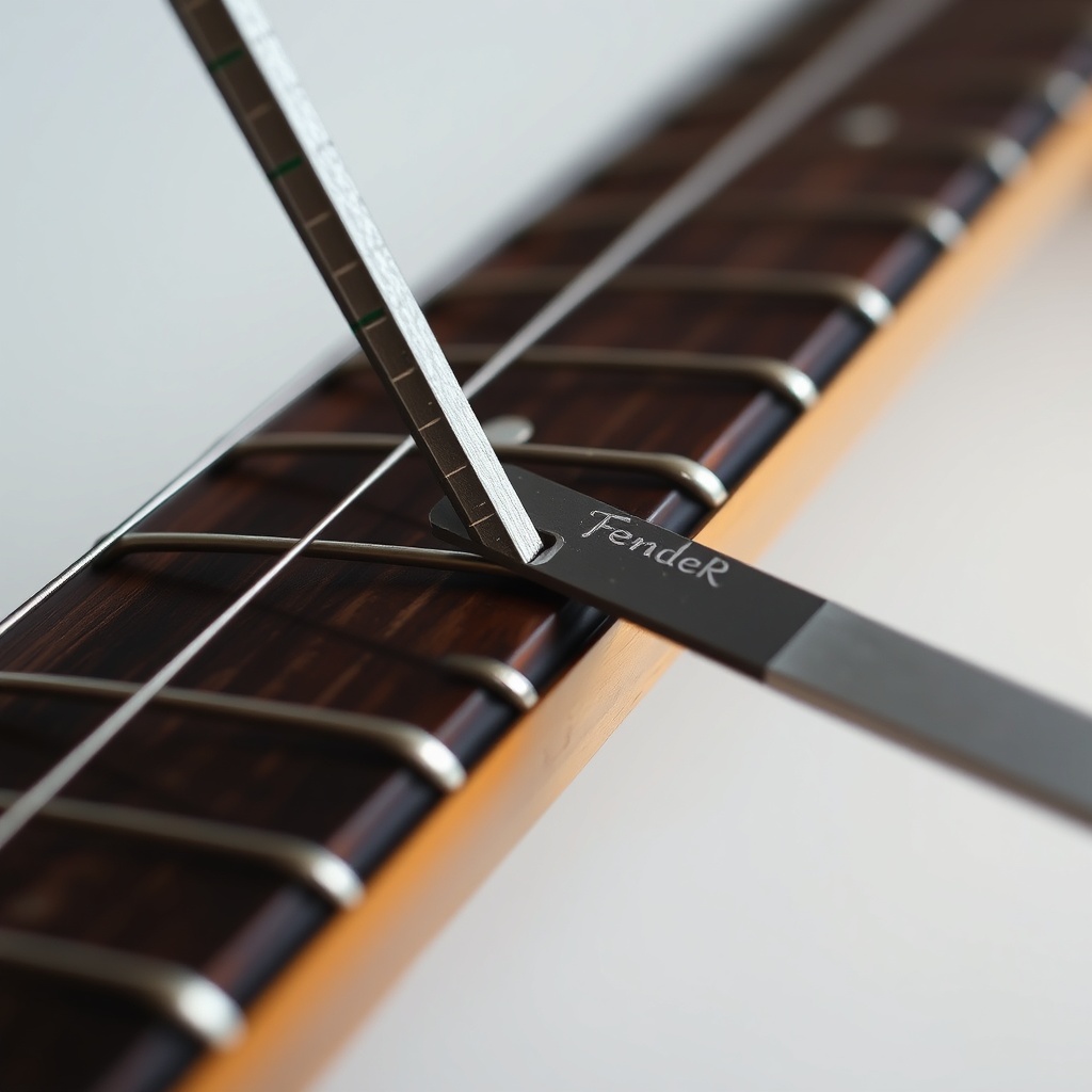 Close-up of Fender Player II Stratocaster fretboard