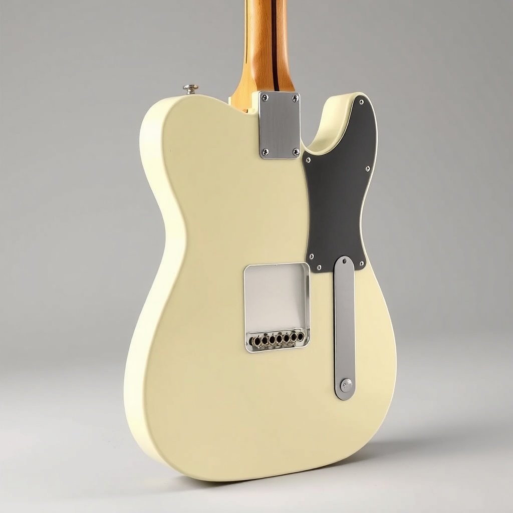 <clean photorealistic photo/illustration of the Fender Player II Telecaster body showing f