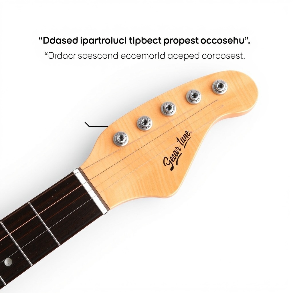 A top-down view of the GearTune TN Series neck heel and upper fret area