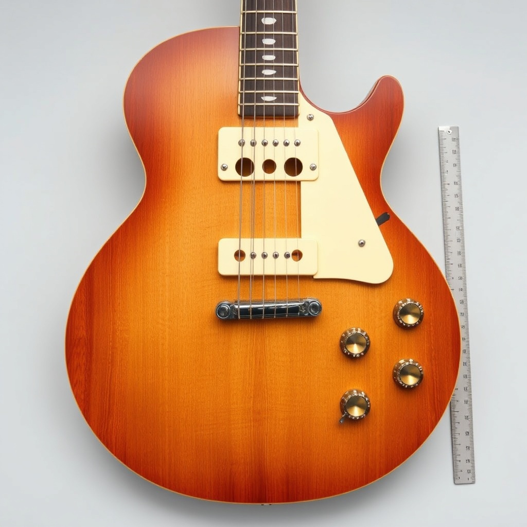An angled top-down view of a Gibson Les Paul Standard '60s body with the maple cap shown i